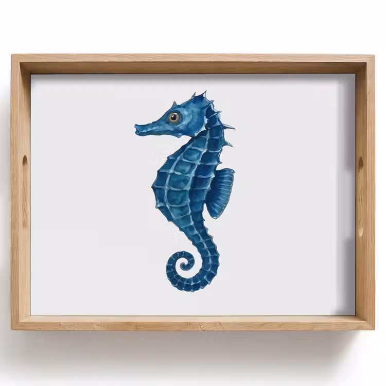 Dienblad - Zeepaardje - Staart - Blauw — 1