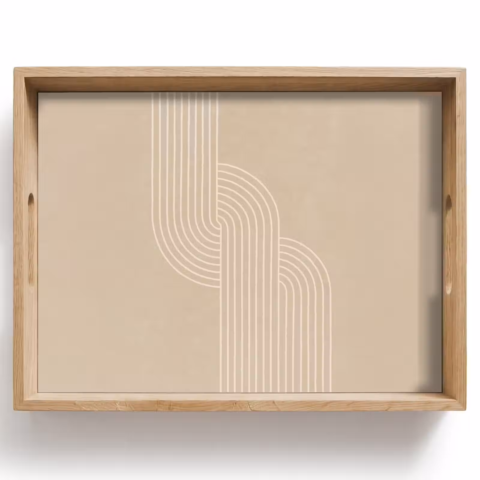 Dienblad - Parallelle lijnen - Lichte textuur - Beige — 1