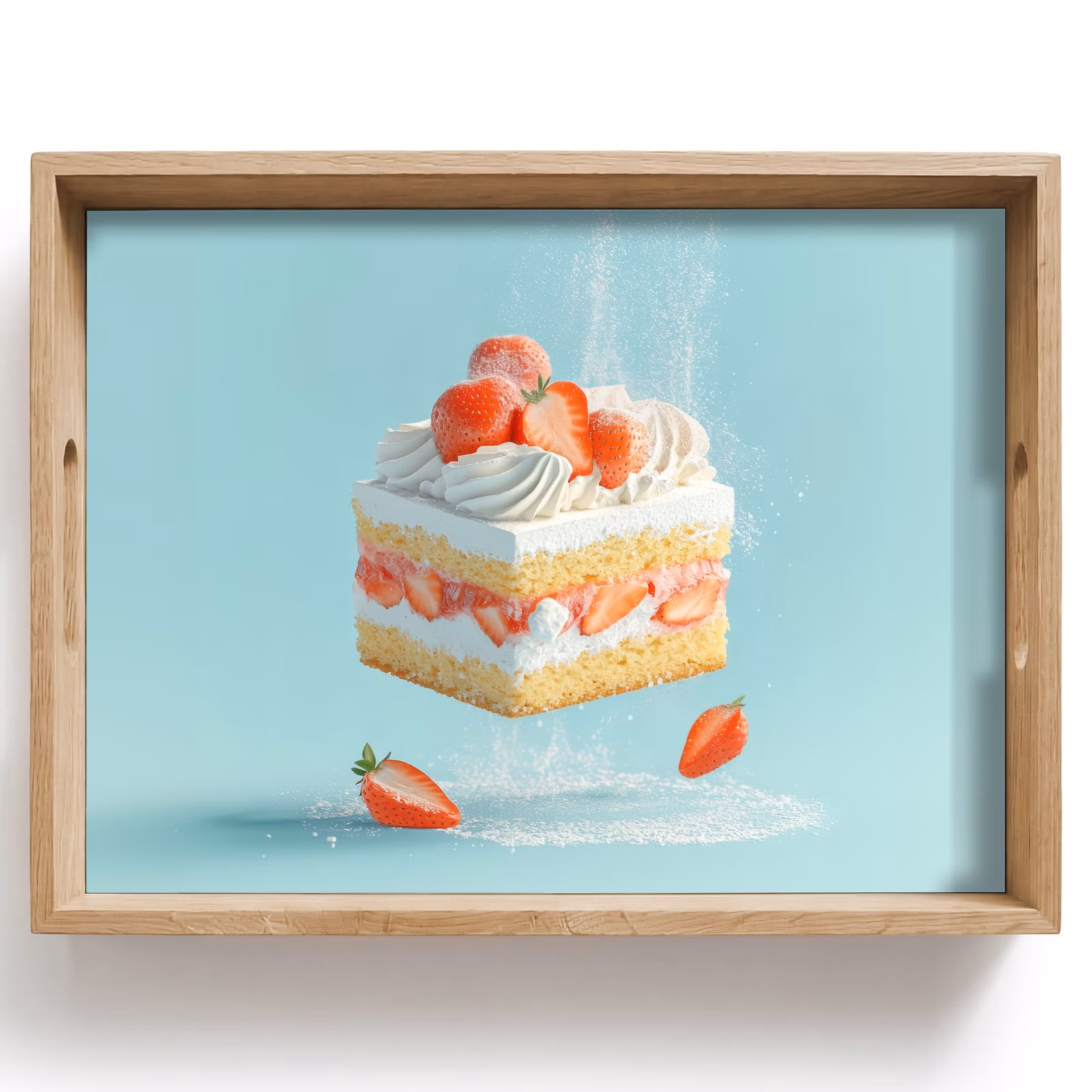 Dienblad - Slagroom - Taart - Blauw - Eten — 1