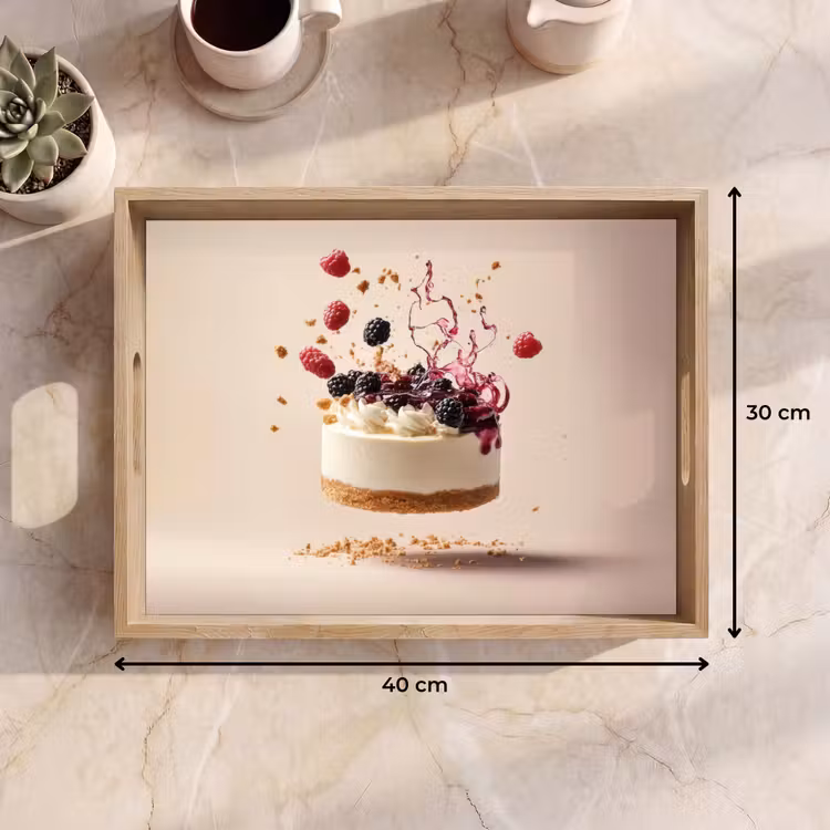 Dienblad - Cheesecake - Eten - Roze - Taart — 7