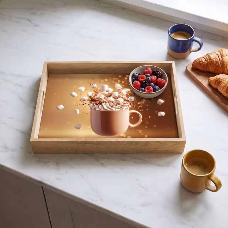 Dienblad - Chocomelk - Drinken - Warm - Bruin — 3