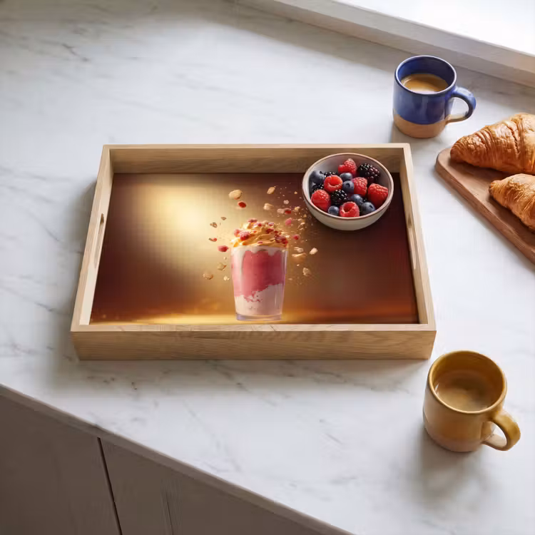Dienblad - Framboos - Smoothie - Drinken - Roze — 3