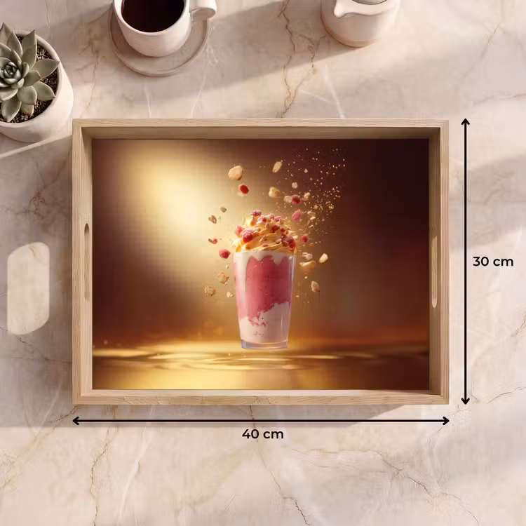 Dienblad - Framboos - Smoothie - Drinken - Roze — 7