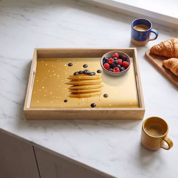 Dienblad - Pannenkoeken - Eten - Honing - Geel — 3