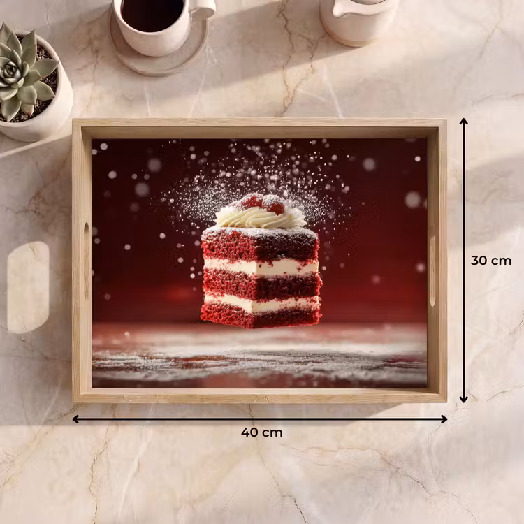 Dienblad - Rode - Velvet - Taart - Eten — 7