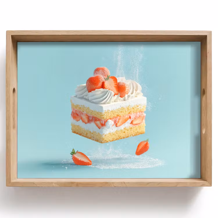 Dienblad - Slagroom - Taart - Blauw - Eten — 1