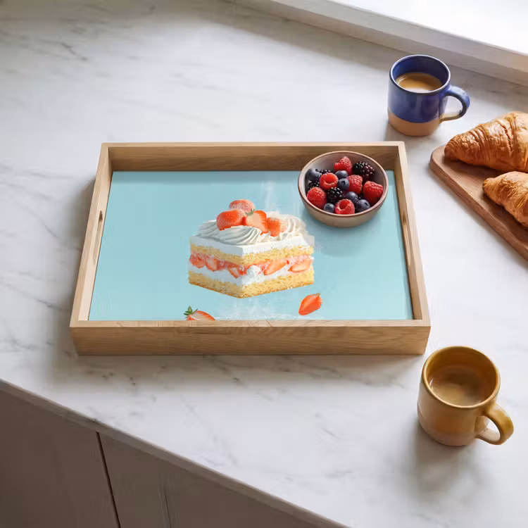 Dienblad - Slagroom - Taart - Blauw - Eten — 3