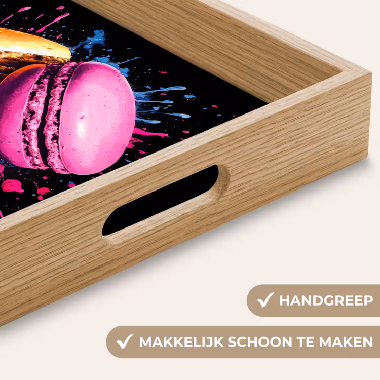 Dienblad - Macarons - Dessert - Graffiti - Kleurrijk - Roze - Blauw - Geel — 8