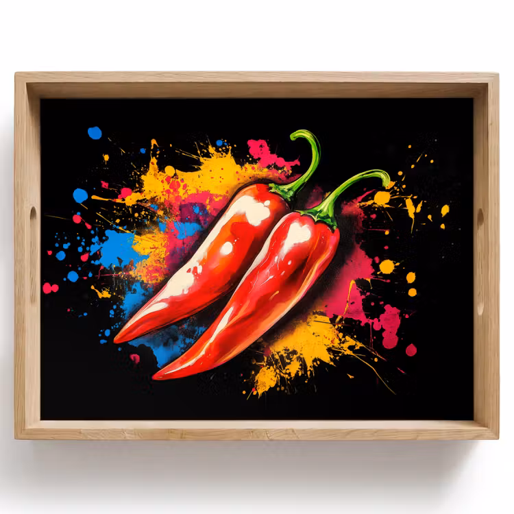 Dienblad - Peper - Graffiti - Verf - Abstract - Modern - Kleurrijk — 1