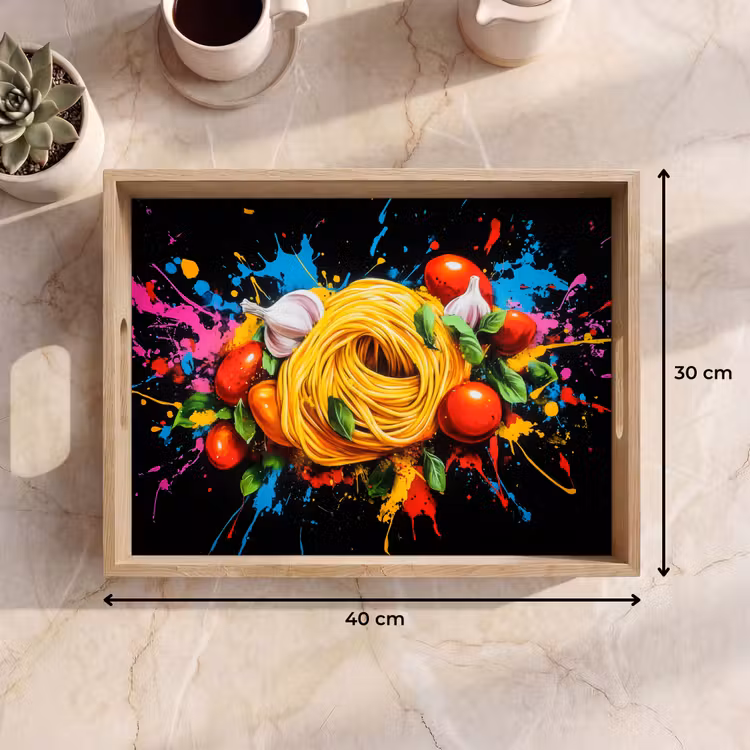 Dienblad - Spaghetti - Graffiti - Verf - Kleurrijk - Eten - Modern — 7