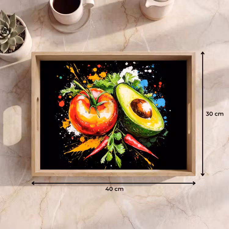 Dienblad - Tomaat - Avocado - Peper - Graffiti - Verf - Modern — 7
