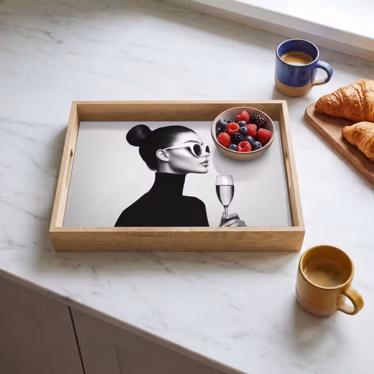 Dienblad - Vrouw - Champagne - Modern — 3
