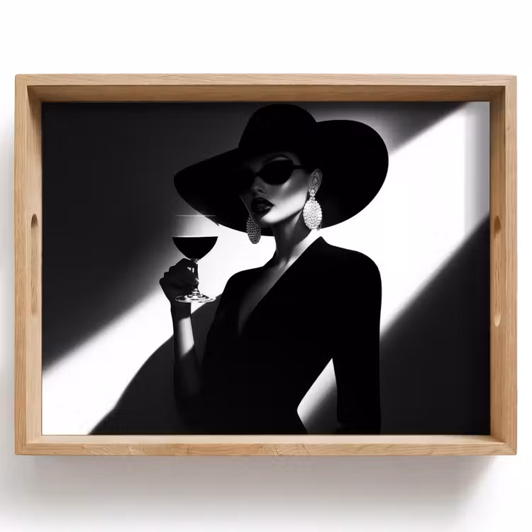 Dienblad - Vrouw - Wijn - Chic — 1