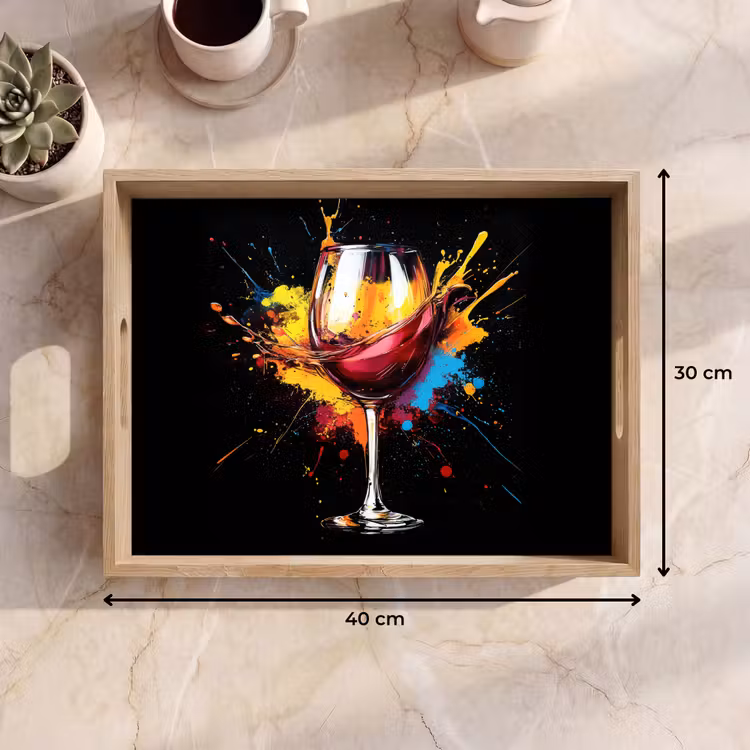Dienblad - Wijn - Glas - Graffiti - Borrel - Rood - Verf — 7