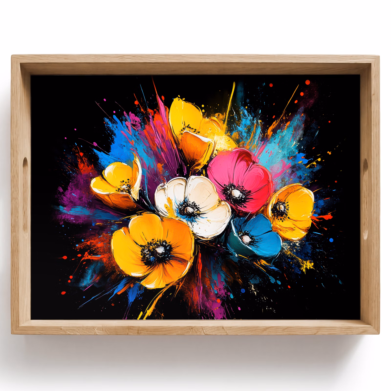 Dienblad - Bloemen - Kleurrijk - Graffiti - Modern - Boeket — 1
