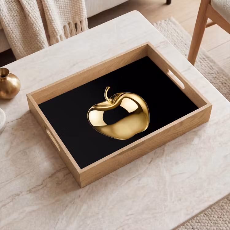 Dienblad - Appel - Goud - Chrome - Zwart — 2