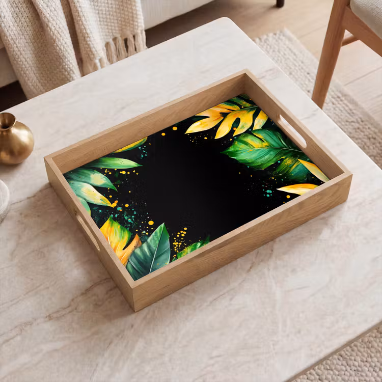 Dienblad - Bladeren - Groen - Geel - Verf - Jungle — 2