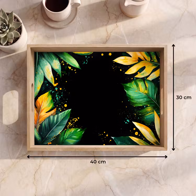 Dienblad - Bladeren - Groen - Geel - Verf - Jungle — 7