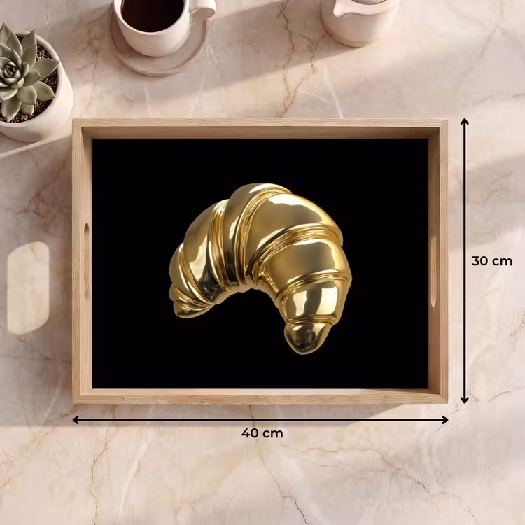 Dienblad - Croissant - Brood - Goud - Zwart — 7