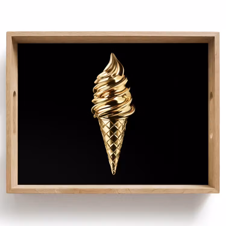 Dienblad - Ijs - Goud - Zwart - Eten — 1