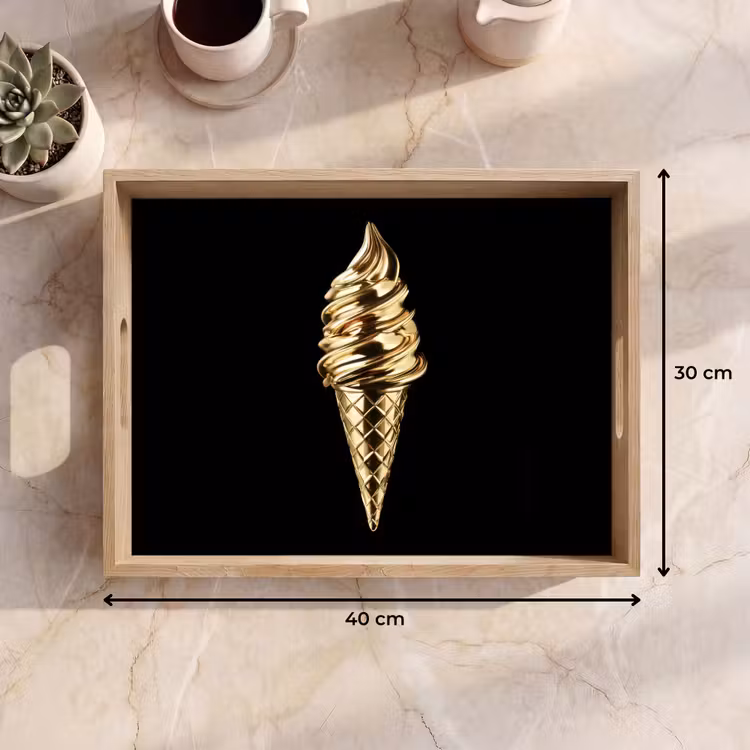 Dienblad - Ijs - Goud - Zwart - Eten — 7