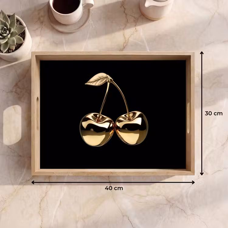 Dienblad - Kersen - Zwart - Goud - Chrome — 7