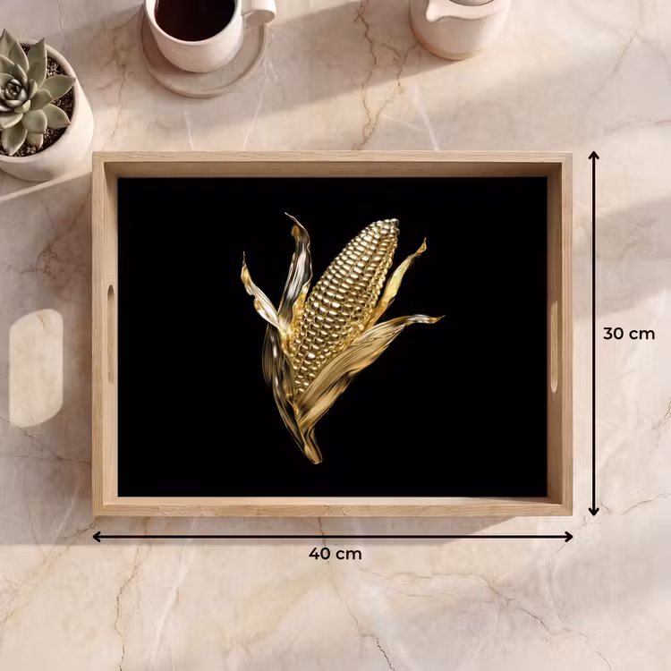 Dienblad - Mais - Eten - Goud - Zwart — 7