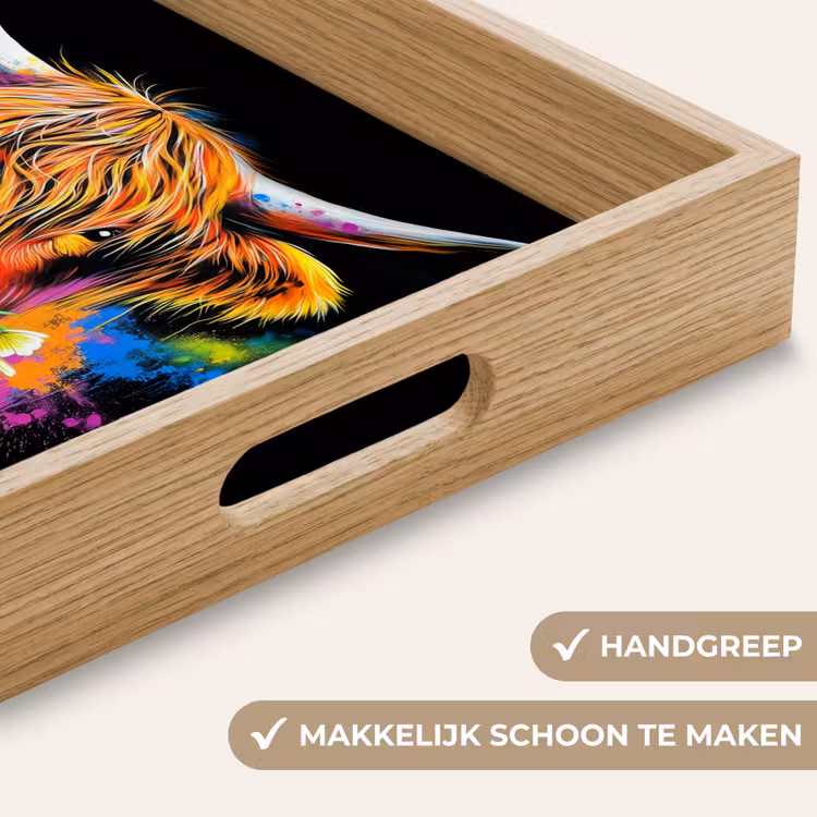 Dienblad - Schotse Hooglander - Graffiti - Kleurrijk - Bloem - Dieren — 8