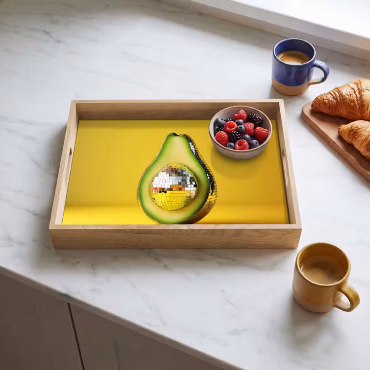 Dienblad - Avocado - Discobal - Geel - Glitter — 3