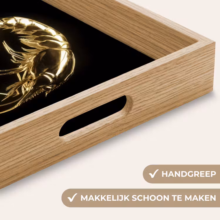 Dienblad - Garnalen - Zwart - Goud - Dieren — 8