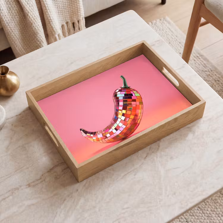 Dienblad - Peper - Disco - Rood - Glitter — 2