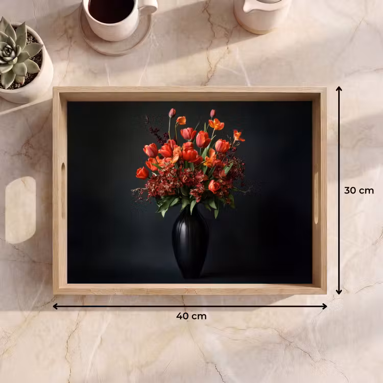 Dienblad - Boeket - Tulpen - Vaas - Rood — 7