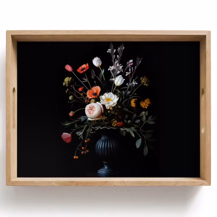 Dienblad - Bloemstuk - Vaas - Zwart — 1