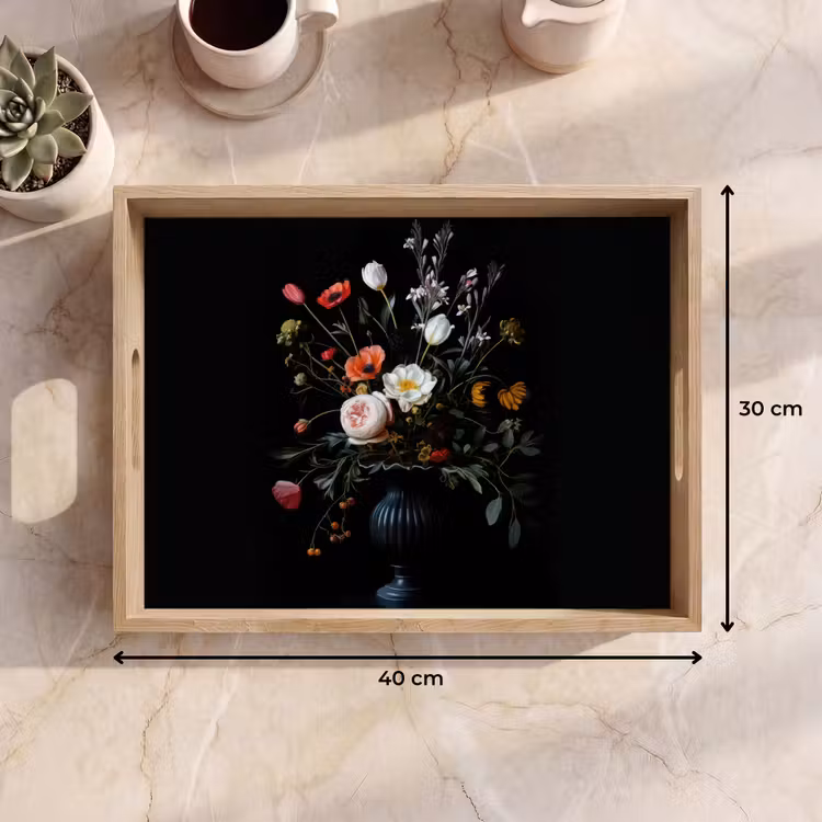 Dienblad - Bloemstuk - Vaas - Zwart — 7