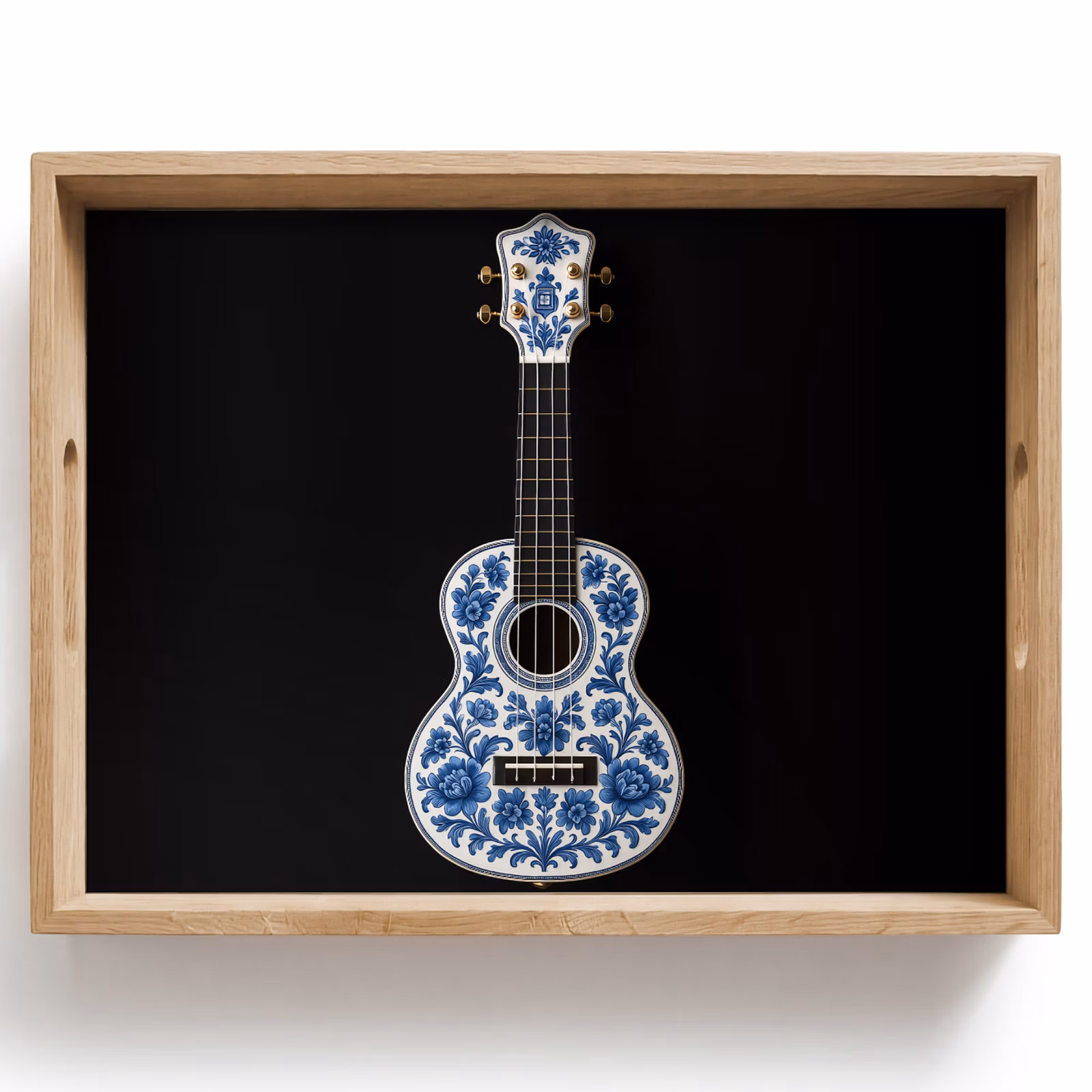 Dienblad - Ukelele - Delfts - Blauw - Muziek — 1
