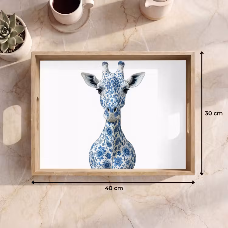 Dienblad - Giraffe - Delfts blauw - Dieren - Minimalistisch — 7