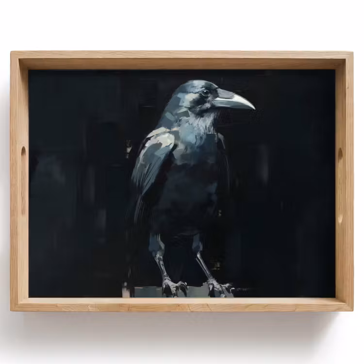 Dienblad - Raaf - Vogels - Zwart — 1