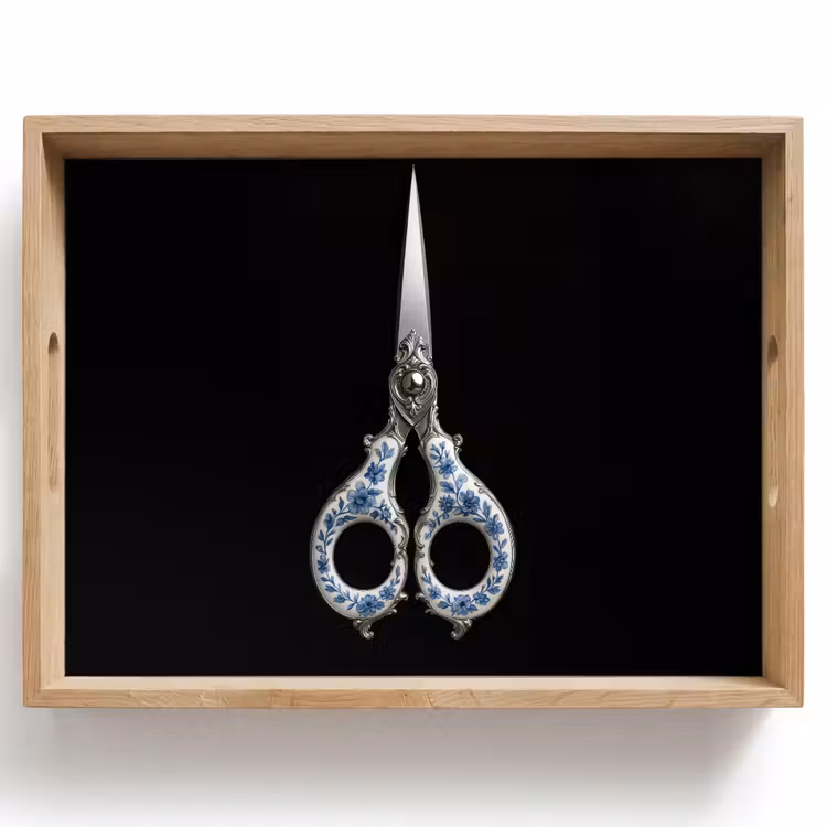 Dienblad - Schaar - Delfts blauw - Zwart — 1