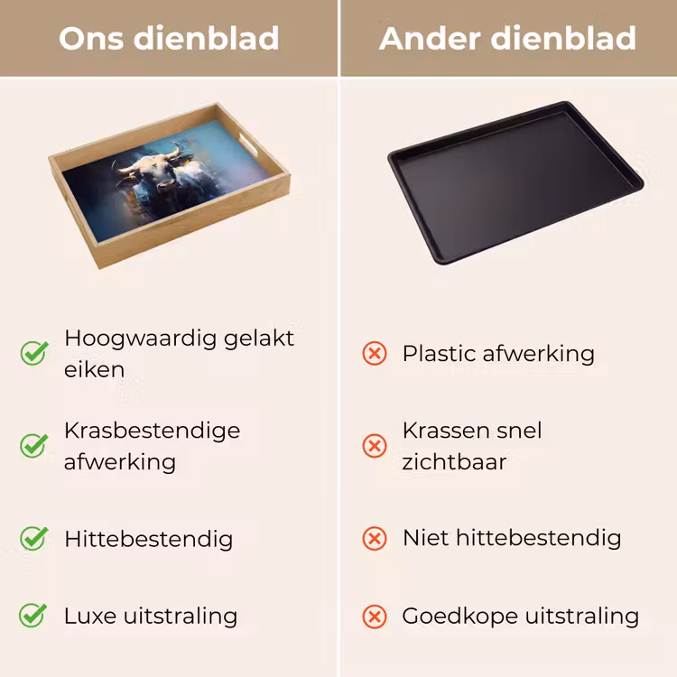 Dienblad - Stier - Zwart - Abstract - Horens — 9