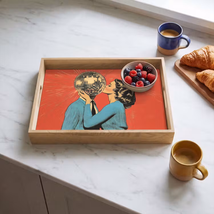 Dienblad - Vrouw - Retro - Discobal - Kus — 3