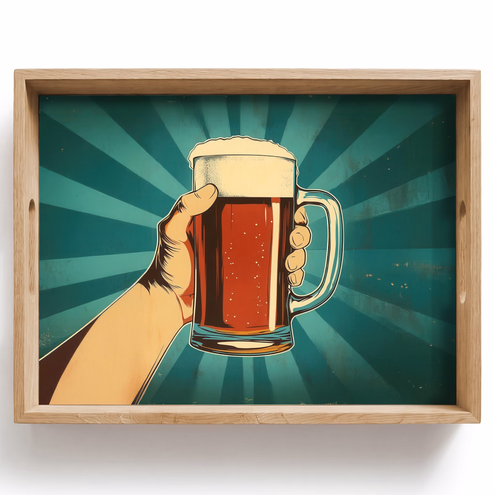 Dienblad - Bierglas - Schuim - Retro - Groen — 1