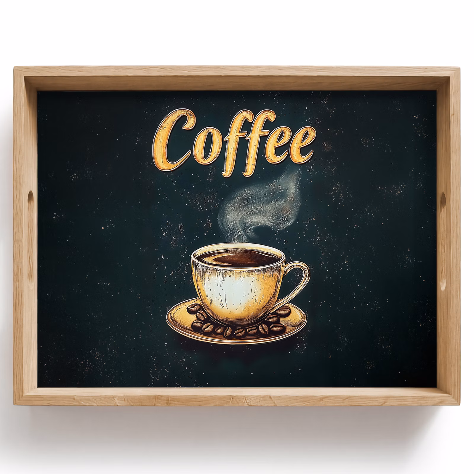 Dienblad - Koffie - Schotel - Koffiebonen - Retro — 1