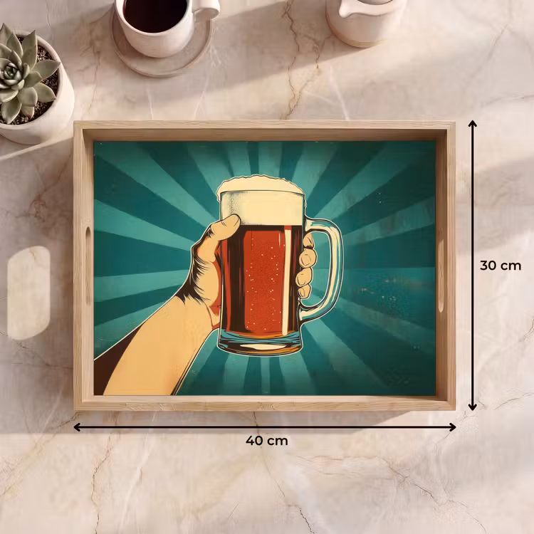 Dienblad - Bierglas - Schuim - Retro - Groen — 7