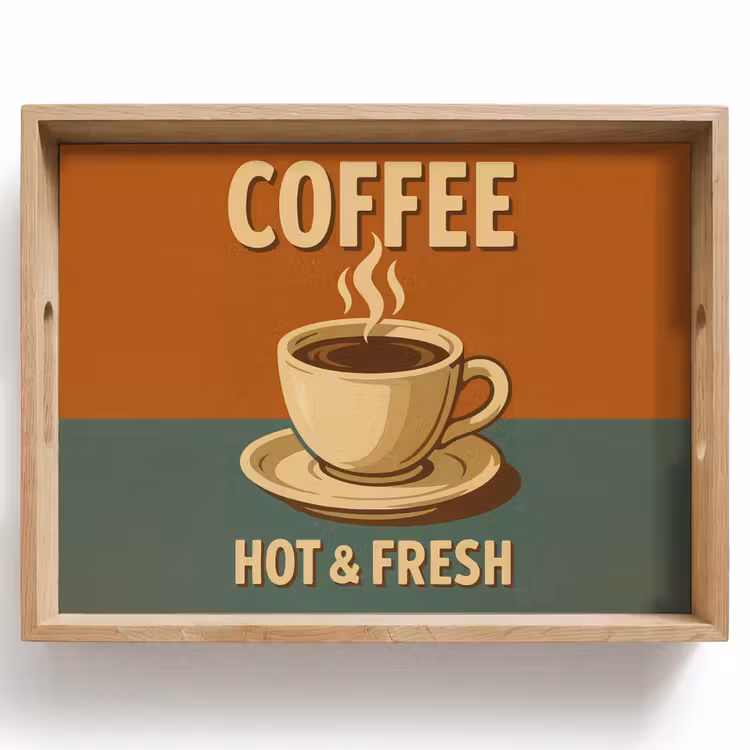 Dienblad - Koffie - Kop - Vintage - Quote — 1