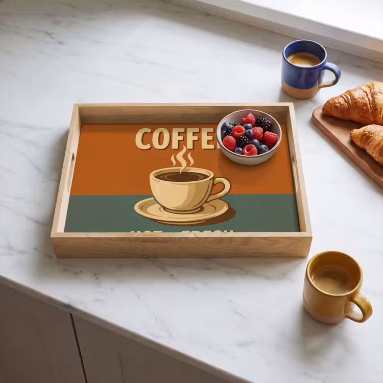 Dienblad - Koffie - Kop - Vintage - Quote — 3