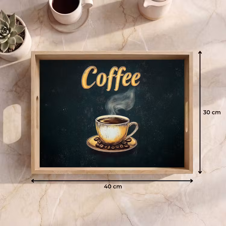 Dienblad - Koffie - Schotel - Koffiebonen - Retro — 7
