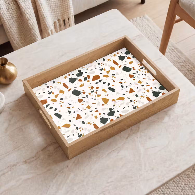 Dienblad - Terrazzo - Patroon - Wit - Terra — 2