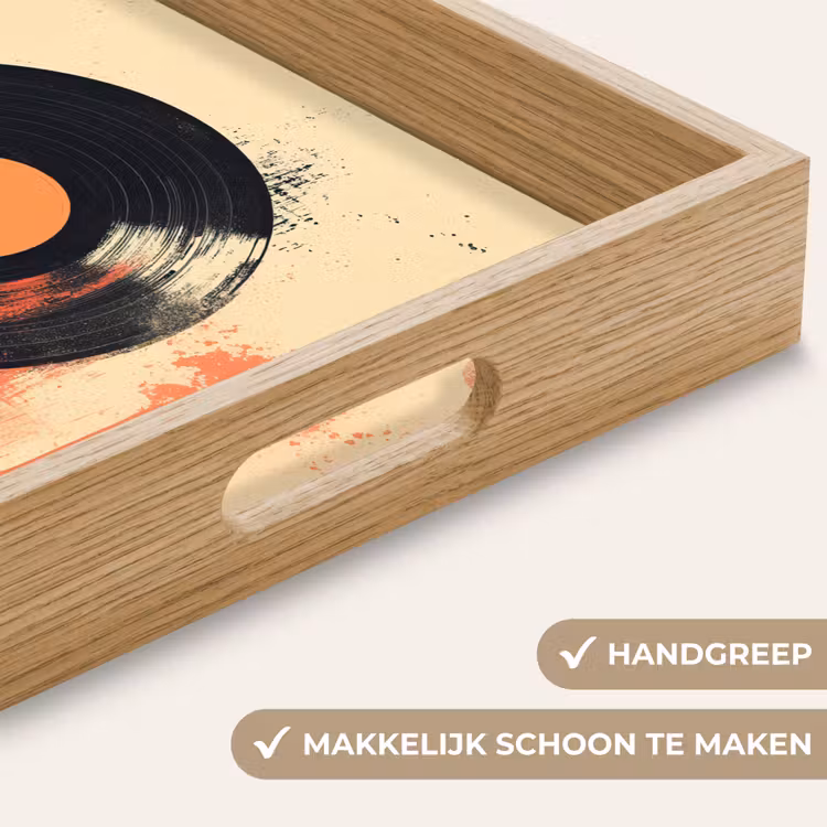 Dienblad - Vinylplaat - Zwart - Verfspatten - Retro — 8