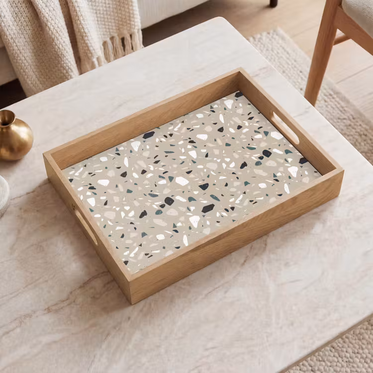 Dienblad - Terrazzo - Patroon - Groen — 2