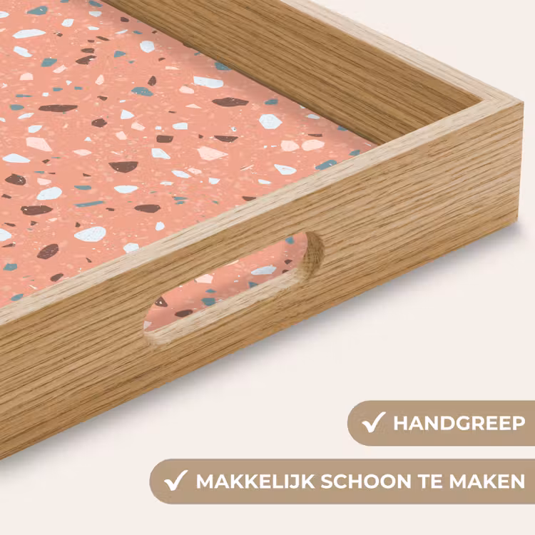 Dienblad - Terrazzo - Patroon - Kleurrijk - Roze - Blauw — 8